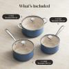image:imageRedchef Nonstick Stock Pots Set 5QT Sauce Pan with Lids25QT 35QT Multifunctiona Kitchen Cookware Sets Non Toxic with Stay Cool Handle PTFE amp PFAS amp PFOA Free DishwasherOven Safe BlueBlue