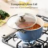 image:imageRedchef Nonstick Stock Pots Set 5QT Sauce Pan with Lids25QT 35QT Multifunctiona Kitchen Cookware Sets Non Toxic with Stay Cool Handle PTFE amp PFAS amp PFOA Free DishwasherOven Safe BlueBlue