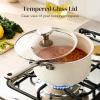 image:imageRedchef Nonstick Stock Pots Set 5QT Sauce Pan with Lids25QT 35QT Multifunctiona Kitchen Cookware Sets Non Toxic with Stay Cool Handle PTFE amp PFAS amp PFOA Free DishwasherOven Safe BlueBeige