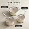 image:imageRedchef Nonstick Stock Pots Set 5QT Sauce Pan with Lids25QT 35QT Multifunctiona Kitchen Cookware Sets Non Toxic with Stay Cool Handle PTFE amp PFAS amp PFOA Free DishwasherOven Safe BlueBeige