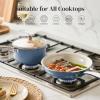 image:imageRedchef Sauce Pan Cookware Set 8 NonStick Ceramic Frying Pan amp 25QT Saucepans with Tempered Glass Lid StayCool Handle Non Toxic PTFE amp PFOA Free Oven Safe amp Stovetop Suitable BlueBlue