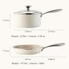 image:imageRedchef Sauce Pan Cookware Set 8 NonStick Ceramic Frying Pan amp 25QT Saucepans with Tempered Glass Lid StayCool Handle Non Toxic PTFE amp PFOA Free Oven Safe amp Stovetop Suitable BlueBeige