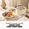 image:imageRedchef Sauce Pan Cookware Set 8 NonStick Ceramic Frying Pan amp 25QT Saucepans with Tempered Glass Lid StayCool Handle Non Toxic PTFE amp PFOA Free Oven Safe amp Stovetop Suitable BlueBeige