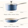 image:imageRedchef Sauce Pan Cookware Set 8 NonStick Ceramic Frying Pan amp 25QT Saucepans with Tempered Glass Lid StayCool Handle Non Toxic PTFE amp PFOA Free Oven Safe amp Stovetop Suitable BlueBlue