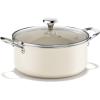 image:imageRedchef Ceramic Stock Pot Induction Cooking Pot with Glass Lid for Soup 5Qt Stockpot Nonstick Soup Pot Even Heating StayCool HandlesFits All Stoves OvenDishwasher Safe PFAS Free BlueBeige