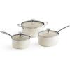 image:imageRedchef Nonstick Stock Pots Set 5QT Sauce Pan with Lids25QT 35QT Multifunctiona Kitchen Cookware Sets Non Toxic with Stay Cool Handle PTFE amp PFAS amp PFOA Free DishwasherOven Safe BlueBeige