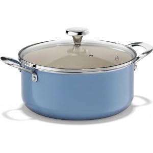 image:imageRedchef Ceramic Stock Pot Induction Cooking Pot with Glass Lid for Soup 5Qt Stockpot Nonstick Soup Pot Even Heating StayCool HandlesFits All Stoves OvenDishwasher Safe PFAS Free BlueBlue