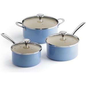 image:imageRedchef Nonstick Stock Pots Set 5QT Sauce Pan with Lids25QT 35QT Multifunctiona Kitchen Cookware Sets Non Toxic with Stay Cool Handle PTFE amp PFAS amp PFOA Free DishwasherOven Safe BlueBlue