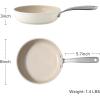 image:imageRedchef Ceramic Deep Saute Pan with Lid Large Jumbo Cooker 11 Inch Frying Pans Nonstick with Stay Cool Handle Non Toxic Cooking Skillet Kitchen Induction Dishwasher Safe PFOA amp PFAS FreeBlueBeige