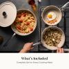 image:imageRedchef Ceramic Deep Saute Pan with Lid Large Jumbo Cooker 11 Inch Frying Pans Nonstick with Stay Cool Handle Non Toxic Cooking Skillet Kitchen Induction Dishwasher Safe PFOA amp PFAS FreeBlueBeige