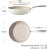 image:imageRedchef Ceramic Deep Saute Pan with Lid Large Jumbo Cooker 11 Inch Frying Pans Nonstick with Stay Cool Handle Non Toxic Cooking Skillet Kitchen Induction Dishwasher Safe PFOA amp PFAS FreeBlueBeige