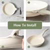 image:imageRedchef Ceramic Pan Nonstick Nonstick Frying Pan Large Fry Pans PFAS amp PFOAFree NonToxic Induction Compatible Pans Ergonomic Handles Suitable for All Stove Beige White 11Beige White