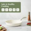 image:imageRedchef Ceramic Pan Nonstick Nonstick Frying Pan Large Fry Pans PFAS amp PFOAFree NonToxic Induction Compatible Pans Ergonomic Handles Suitable for All Stove Beige White 11Beige White