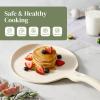 image:imageRedchef Nonstick Crepe Pan Nonstick 12 Inch with Ceramic Coatingg Non Stick Flat Skillet Professional Pancake Griddle Pan Induction Compatible PFASPFOAPTFE Free StayCool Handle GrayBeige White