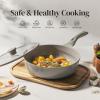 image:imageRedchef Nonstick Deep Frying Pan with Lid Ceramic Saute Pan Skillet PFOA PFOS Free Induction Compatible StayCool Helper Handle Tempered Glass Cover Dishwasher Safe Beige 37Qt 10Gray