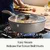 image:imageRedchef Nonstick Deep Frying Pan with Lid Ceramic Saute Pan Skillet PFOA PFOS Free Induction Compatible StayCool Helper Handle Tempered Glass Cover Dishwasher Safe Beige 37Qt 10Gray