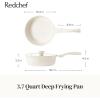 image:imageRedchef Nonstick Deep Frying Pan with Lid Ceramic Saute Pan Skillet PFOA PFOS Free Induction Compatible StayCool Helper Handle Tempered Glass Cover Dishwasher Safe Beige 37Qt 10Beige White