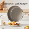 image:imageRedchef Nonstick Deep Frying Pan with Lid Ceramic Saute Pan Skillet PFOA PFOS Free Induction Compatible StayCool Helper Handle Tempered Glass Cover Dishwasher Safe Beige 37Qt 10Gray