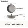 image:imageRedchef Nonstick Deep Frying Pan with Lid Ceramic Saute Pan Skillet PFOA PFOS Free Induction Compatible StayCool Helper Handle Tempered Glass Cover Dishwasher Safe Beige 37Qt 10Gray