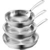 image:imageRedchef Stainless Steel Skillet Stainless Steel Frying Pan Professional Uncoated Frying Pan Healthy Induction Cookware for Searing amp Sauting WarpResistant Bonded Bottom Oven Safe Pan 95 Inch89511