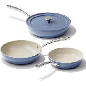 image:imageRedchef Ceramic Deep Saute Pan with Lid Large Jumbo Cooker 11 Inch Frying Pans Nonstick with Stay Cool Handle Non Toxic Cooking Skillet Kitchen Induction Dishwasher Safe PFOA amp PFAS FreeBlueBlue