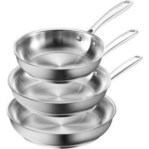 image:imageRedchef Stainless Steel Skillet Stainless Steel Frying Pan Professional Uncoated Frying Pan Healthy Induction Cookware for Searing amp Sauting WarpResistant Bonded Bottom Oven Safe Pan 95 Inch89511