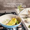 image:imageRedchef Ceramic Nonstick Frying Pan Set Ceramic Skillets with StayCool Stainless Steel Handles Induction Compatible PFAS PFOA PTFE Free Oven Safe 3 Cork Protective Pads Sea Salt Blue89511Sea Salt Blue