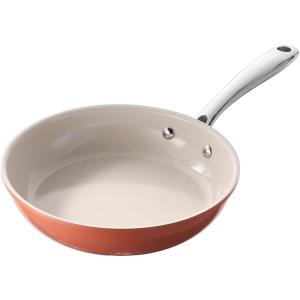 image:imageRedchef Ceramic Nonstick Frying Pan Set Ceramic Skillets with StayCool Stainless Steel Handles Induction Compatible PFAS PFOA PTFE Free Oven Safe 3 Cork Protective Pads Sea Salt Blue89511Pumpkin Orange
