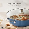 image:imageRedchef Ceramic Stock Pot 4 QT Soup Pot with lid Induction Stockpot Cooking Pot for All Stoves Braiser Nonstick Rondeau Pot Even Heating Stay Cool Handle OvenDishwasher Safe PFAS Free BeigeBlue