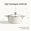 image:imageRedchef Ceramic Stock Pot 4 QT Soup Pot with lid Induction Stockpot Cooking Pot for All Stoves Braiser Nonstick Rondeau Pot Even Heating Stay Cool Handle OvenDishwasher Safe PFAS Free BeigeBeige
