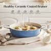 image:imageRedchef Ceramic Stock Pot 4 QT Soup Pot with lid Induction Stockpot Cooking Pot for All Stoves Braiser Nonstick Rondeau Pot Even Heating Stay Cool Handle OvenDishwasher Safe PFAS Free BeigeBlue