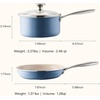 image:imageRedchef Saucepan amp Frying Pan Set 8 Ceramic Frying pan amp 25Qt Saucepan with Lid Cookware Set Induction Compatible Nontoxic PTFE PFOA Free Oven amp Dishwasher Safe BlueBlue