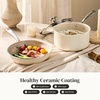 image:imageRedchef Saucepan amp Frying Pan Set 8 Ceramic Frying pan amp 25Qt Saucepan with Lid Cookware Set Induction Compatible Nontoxic PTFE PFOA Free Oven amp Dishwasher Safe BlueBeige
