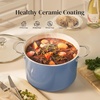 image:imageRedchef Ceramic Stock Pot with Lid 8 Qt Soup Pot Nonstick for Family Cooking Pasta Pot Large Induction Cooking Pot StayCool Handles Even Heating OvenDishwasher Safe PFOA Free BeigeBlue