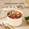 image:imageRedchef Ceramic Stock Pot with Lid 8 Qt Soup Pot Nonstick for Family Cooking Pasta Pot Large Induction Cooking Pot StayCool Handles Even Heating OvenDishwasher Safe PFOA Free BeigeBeige