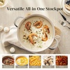 image:imageRedchef Ceramic Stock Pot with Lid 8 Qt Soup Pot Nonstick for Family Cooking Pasta Pot Large Induction Cooking Pot StayCool Handles Even Heating OvenDishwasher Safe PFOA Free BeigeBlue