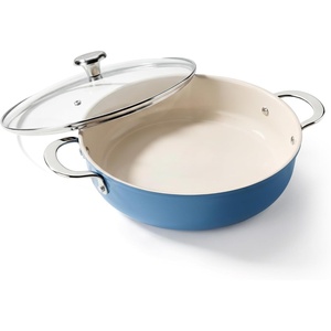 image:imageRedchef Ceramic Stock Pot with Lid 8 Qt Soup Pot Nonstick for Family Cooking Pasta Pot Large Induction Cooking Pot StayCool Handles Even Heating OvenDishwasher Safe PFOA Free BeigeBlue