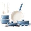 image:imageRedchef 17pcs Ceramic Pots and Pans Set Non Stick Nonstick Kitchen Cookware Set with Detachable Handle Non Toxic PFAS PFOA amp PTFE Free RV Ceramic Cookware Set for Camping DishwasherOven Saf