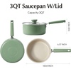 image:imageRedchef 4Piece Deep Ceramic Frying Pan with Lid 8 95 11 Deep Frying Pan3QT Small Cooking Pot Non Toxic Sauce Pans for Kitchen Cool Handle PFAS Free Compatible with All Cooktops