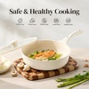 image:imageRedchef Ceramic Frying Pan with Glass Lid Nonstick Deep Saute Pan for All Stovetops Healthy Cooking Pan Ergonomic Handle Fast Even Heating Splatter Prevention Oven Safe
