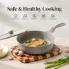 image:imageRedchef Ceramic Frying Pan with Lid Nonstick Saute Pan Cookware All Cooktop Compatibility StayCool Handles PFOA Free Healthy Coating Tempered Glass Cover Even Heat