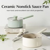 image:imageRedchef Ceramic Nonstick Saucepan with Lid Small Cooking Pot Non Toxic Sauce Pans for Kitchen Cool Handle PFAS Free Compatible with All Cooktops Green 15QT3QT