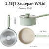 image:imageRedchef Ceramic Nonstick Saucepan with Lid Small Cooking Pot Non Toxic Sauce Pans for Kitchen Cool Handle PFAS Free Compatible with All Cooktops White 15QT Green 25QT