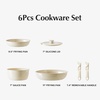 image:imageRedchef Ceramic Pots and Pans Set Non Stick Nonstick Kitchen Cookware Sets Non Toxic Pots and Pans Set Non Stick PFAS PFOA amp PTFE Free Detachable Handle Pots and Pans 6 Piece RV Cookware Cream