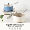 image:imageRedchef Ceramic Sauce Pan with Lid 25QT Small Saucepan8 inch Nonstick Frying Pan Skillet Non Toxic with Stay Cool Handle for Induction PTFE amp PFAS amp PFOA Free DishwasherOven Safe Beige White