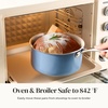 image:imageRedchef Ceramic Sauce Pan with Lid 35QT White amp Blue Saucepans Set Nonstick Cooking Pot Set with StayCool Handle Non Toxic Small Pot PTFE amp PFOA Free Oven Dishwasher Induction Safe