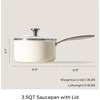 image:imageRedchef Ceramic Sauce Pan with Lid 35QT White amp Blue Saucepans Set Nonstick Cooking Pot Set with StayCool Handle Non Toxic Small Pot PTFE amp PFOA Free Oven Dishwasher Induction Safe