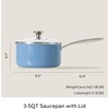 image:imageRedchef Ceramic Sauce Pan with Lid 35QT White amp Blue Saucepans Set Nonstick Cooking Pot Set with StayCool Handle Non Toxic Small Pot PTFE amp PFOA Free Oven Dishwasher Induction Safe