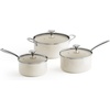 image:imageRedchef Cooking Pot Set Induction 5Qt Saucepan Set 2535Qt 8 95 11 Frying Pan Set with Tempered Glass Lids StayCool Handles OvenDishwasher Safe PTFE PFAS Free Beige