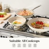 image:imageRedchef Nonstick 12Piece Fry Pan Set 8 95 and 11 Inch Frying Pans with Tempered Glass Lids StayCool Handles Dishwasher amp Oven Safe Induction Safe Compatible with All Cooktops beige green